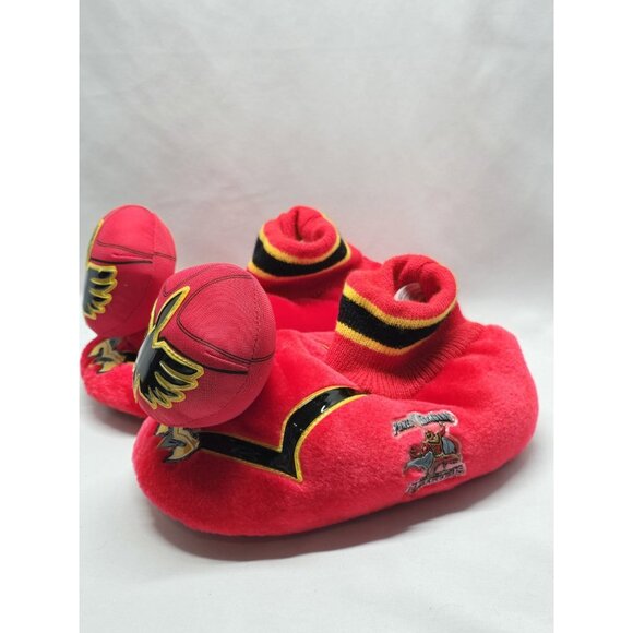 Power Rangers Mystic Force Red Ranger Kids Size 3/4 Plush House Slippers- VTG - Picture 16 of 16